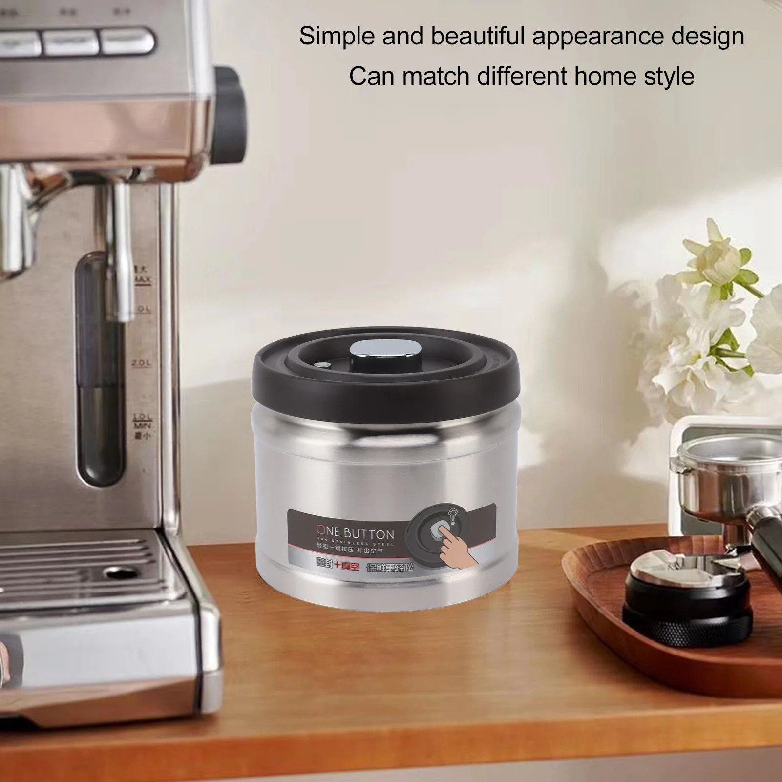 Food Storage Container 304 Stainless Steel Press Type Large Capacity Simple Vacuum Sealed Coffee Container for Home
Food Storage Container 304 Stainless Steel Press Type Large Capacity Simple Vacuum Sealed Coffee Container for Home