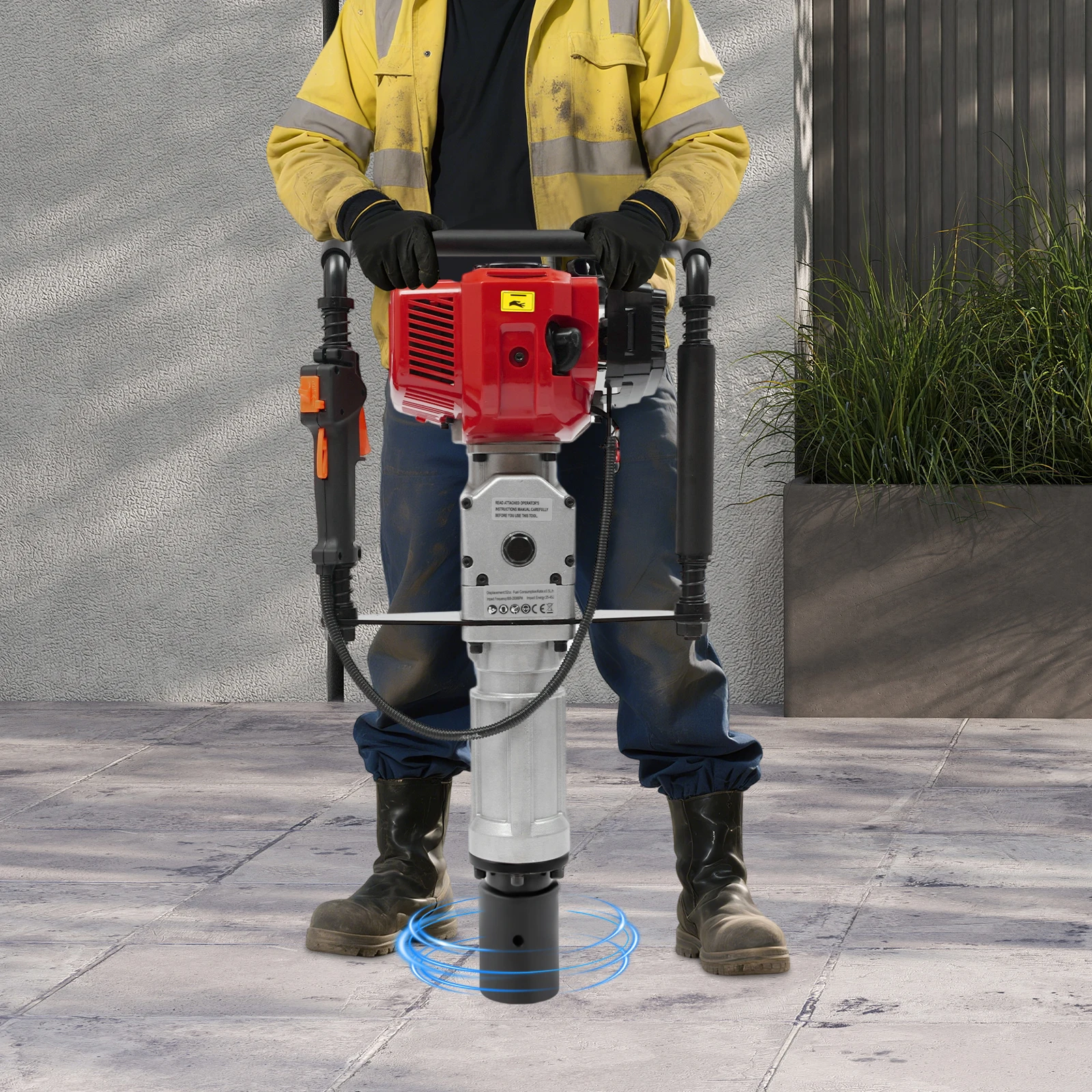 2 Stroke Post Driver 1L Fuel Tank Air Cooling Engine 103dB Noise 4 Shock Absorption Springs for T Post Y Post Ground Rod Farm
2 Stroke Post Driver 1L Fuel Tank Air Cooling Engine 103dB Noise 4 Shock Absorption Springs for T Post Y Post Ground Rod Farm
