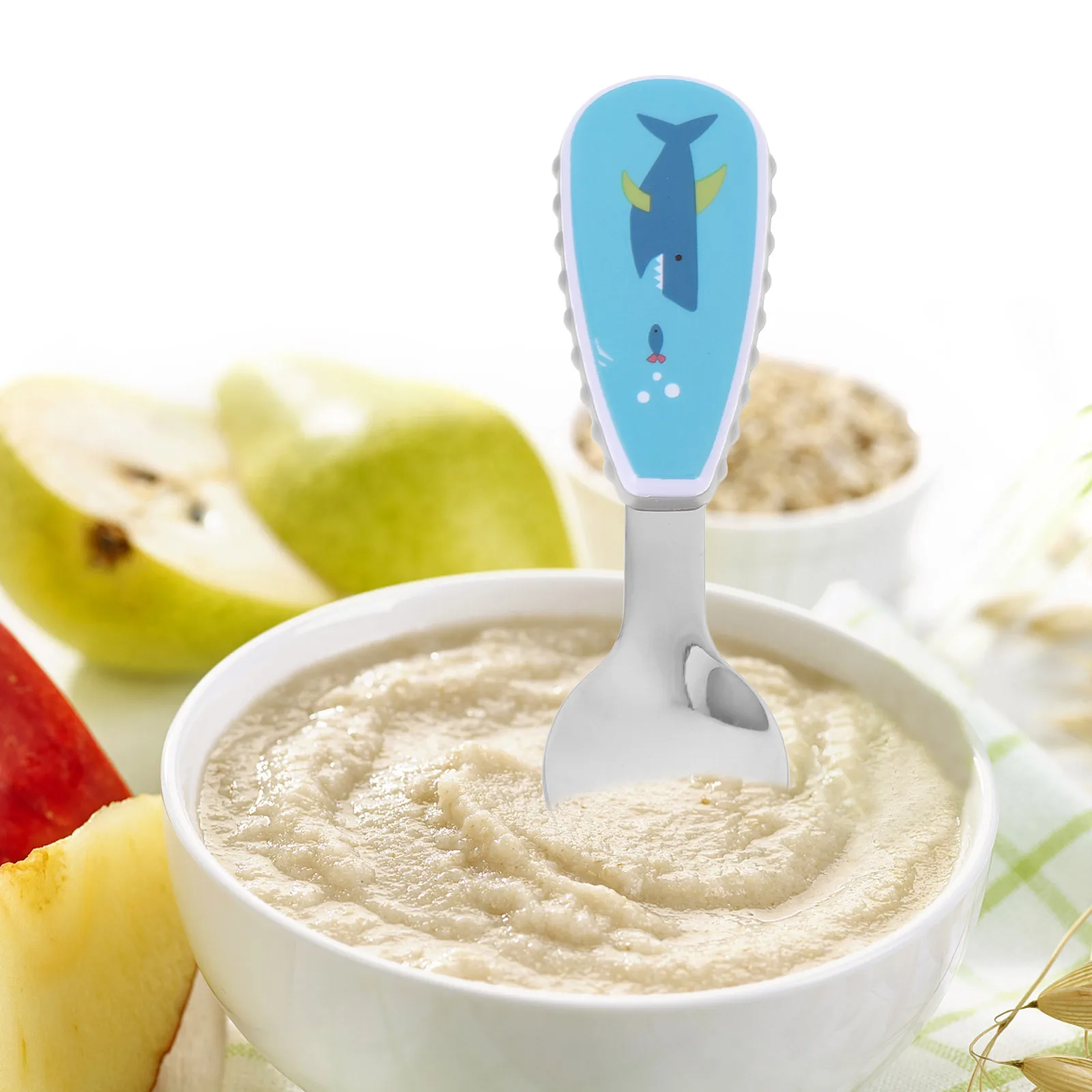 1Set Baby Utensils Spoon Fork Set Short Handle Curved Stainless Steel Plastic Feeding Feeding Supplies
1Set Baby Utensils Spoon Fork Set Short Handle Curved Stainless Steel Plastic Feeding Feeding Supplies