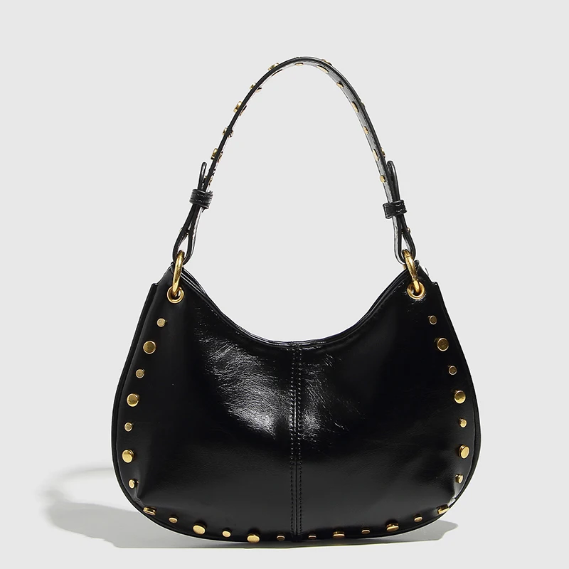 Studded Underarm Purse Crescent Hobo Medium Shoulder Bags for Women Vegan Leather Chain Crossbody Tote Bag
Studded Underarm Purse Crescent Hobo Medium Shoulder Bags for Women Vegan Leather Chain Crossbody Tote Bag