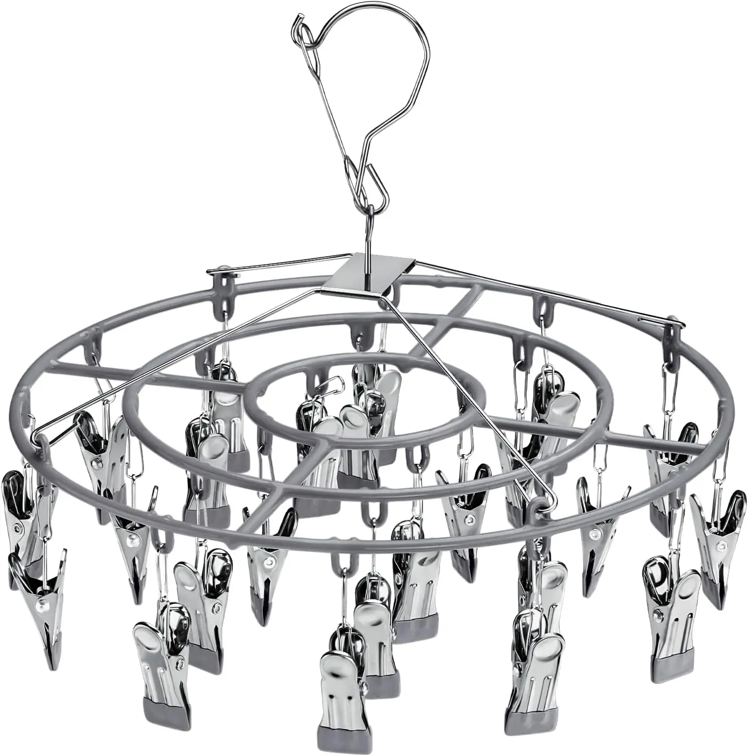 Drying Rack with 24 Clips for Socks and Underwear, Foldable Stainless Steel Laundry Hanger for Indoor Use
Drying Rack with 24 Clips for Socks and Underwear, Foldable Stainless Steel Laundry Hanger for Indoor Use