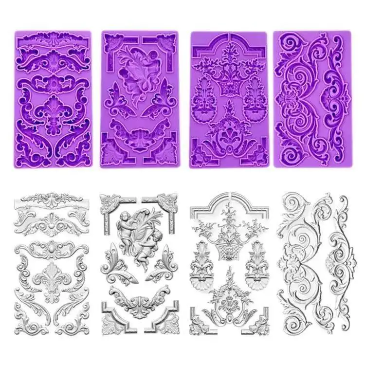 VERIDIAN Baroque Relief Silicone Molds Totem Border Relief Fondant Baking Tools European Style Retro Relief Cake Decoration
VERIDIAN Baroque Relief Silicone Molds Totem Border Relief Fondant Baking Tools European Style Retro Relief Cake Decoration
