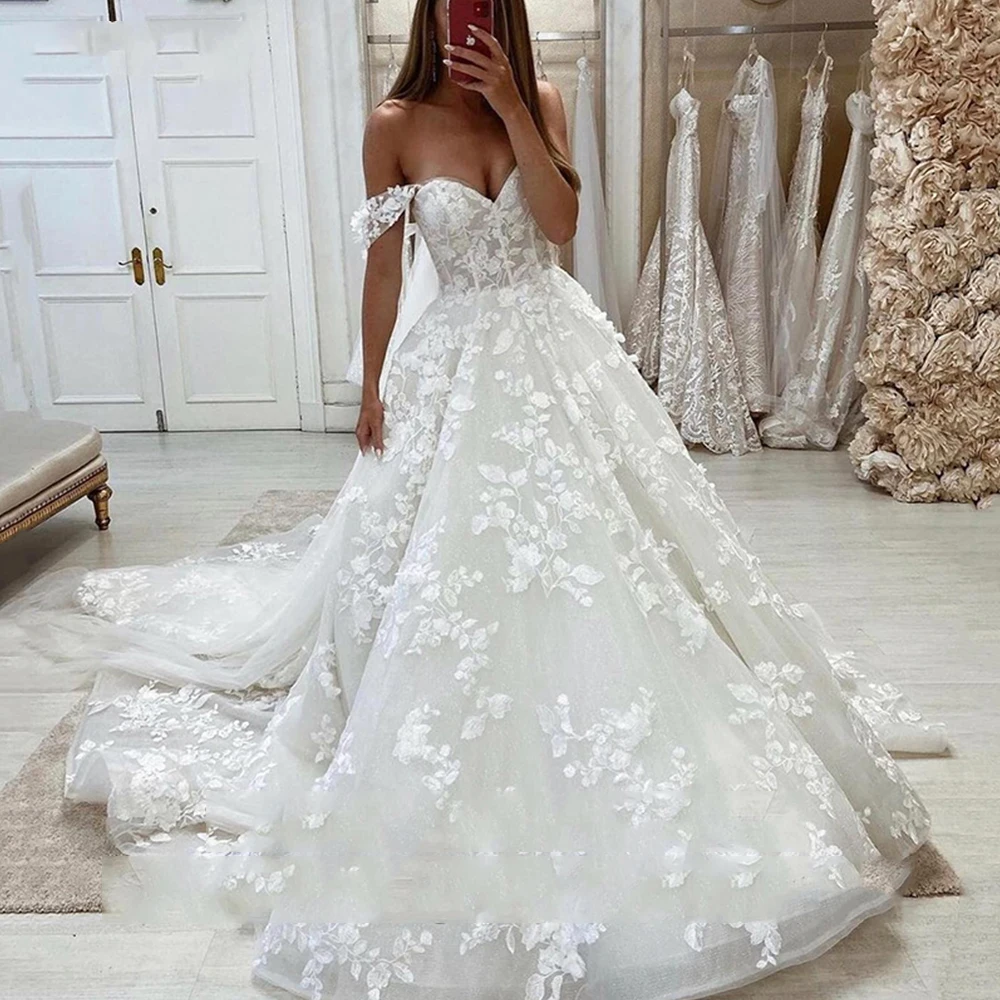 2023 Exquisite Lace Off Shoulder Wedding Dresses Short Sleeves Sweetheart Boho Bridal Gowns Vestidos De Novia Bride Dress Robe
2023 Exquisite Lace Off Shoulder Wedding Dresses Short Sleeves Sweetheart Boho Bridal Gowns Vestidos De Novia Bride Dress Robe