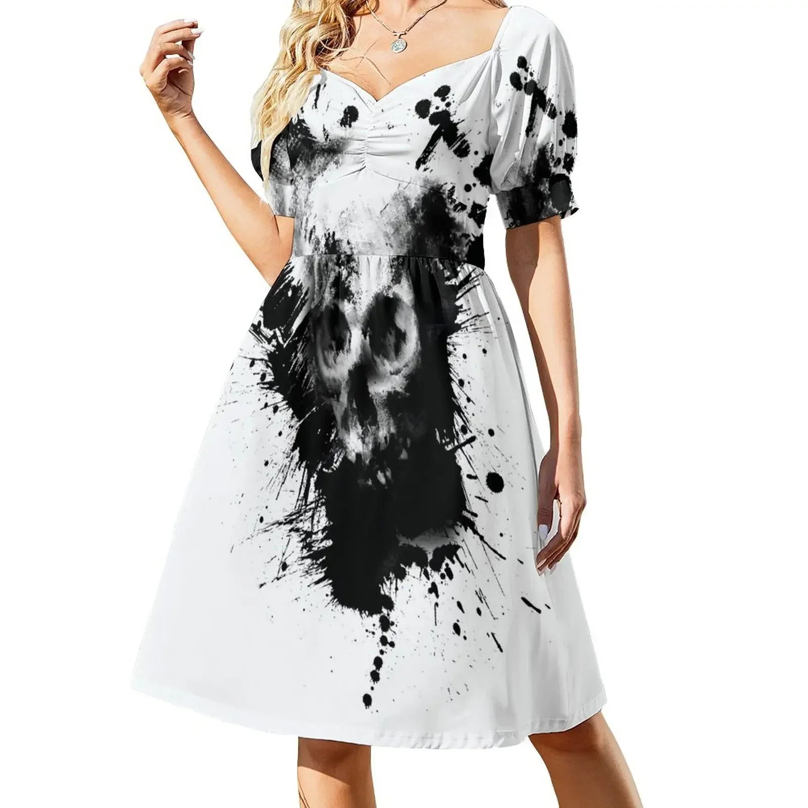 Skull Short-Sleeved Dress woman dress Women's clothing Summer skirt elegant dresses plus sizes
Skull Short-Sleeved Dress woman dress Women's clothing Summer skirt elegant dresses plus sizes