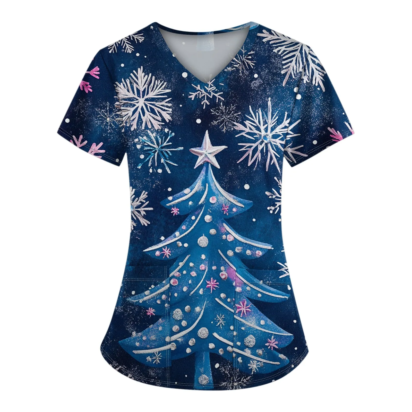 Nurse Uniform Holidays Christmas Prints Style Pocket Design Surgical Costume Women V-Neck Short Sleeve Nurse Medical Uniform
Nurse Uniform Holidays Christmas Prints Style Pocket Design Surgical Costume Women V-Neck Short Sleeve Nurse Medical Uniform
