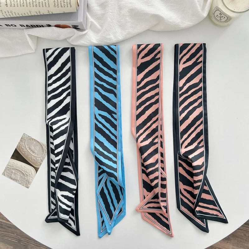 Ladies Multi-color Zebra Print Skinny Scarf Fashion Satin Neckerchief Multi-use Hair Scarf Bag Ribbon Lightweight Neck Scarf
Ladies Multi-color Zebra Print Skinny Scarf Fashion Satin Neckerchief Multi-use Hair Scarf Bag Ribbon Lightweight Neck Scarf