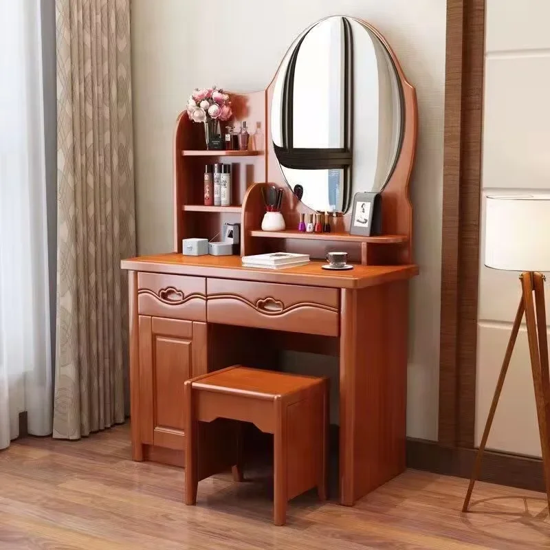 Modern minimalist Chinese-style solid wood dressing table for small bedrooms with mirrors.
Modern minimalist Chinese-style solid wood dressing table for small bedrooms with mirrors.