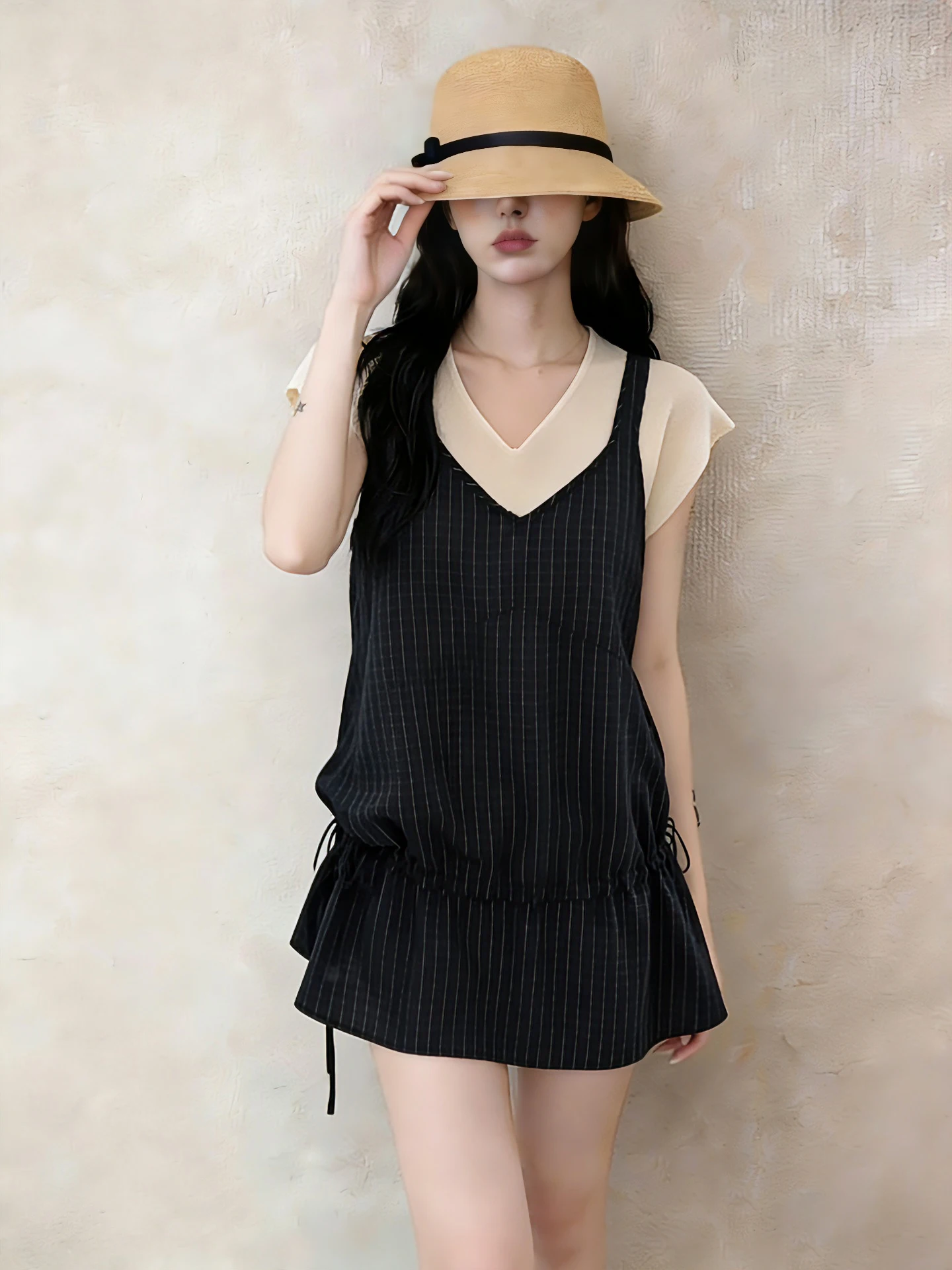 Korean Style Short Sleeve Crop Top And High Waist Skirt Set Women's Fashion Summer Outfit High Waist Stripe Pattern Casual Wear
Korean Style Short Sleeve Crop Top And High Waist Skirt Set Women's Fashion Summer Outfit High Waist Stripe Pattern Casual Wear