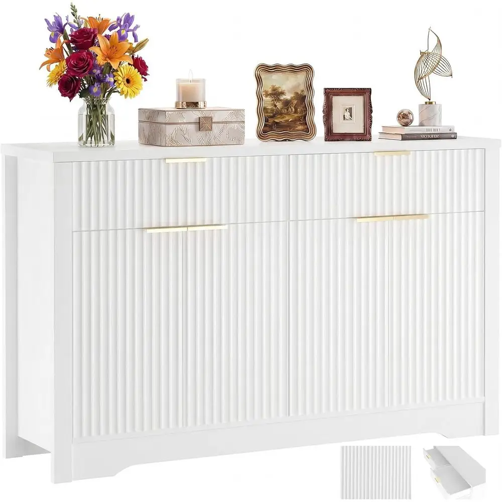 55 Storage Cabinet with Adjustable Shelves for Entryway, Kitchen, or Living Room in White
55 Storage Cabinet with Adjustable Shelves for Entryway, Kitchen, or Living Room in White