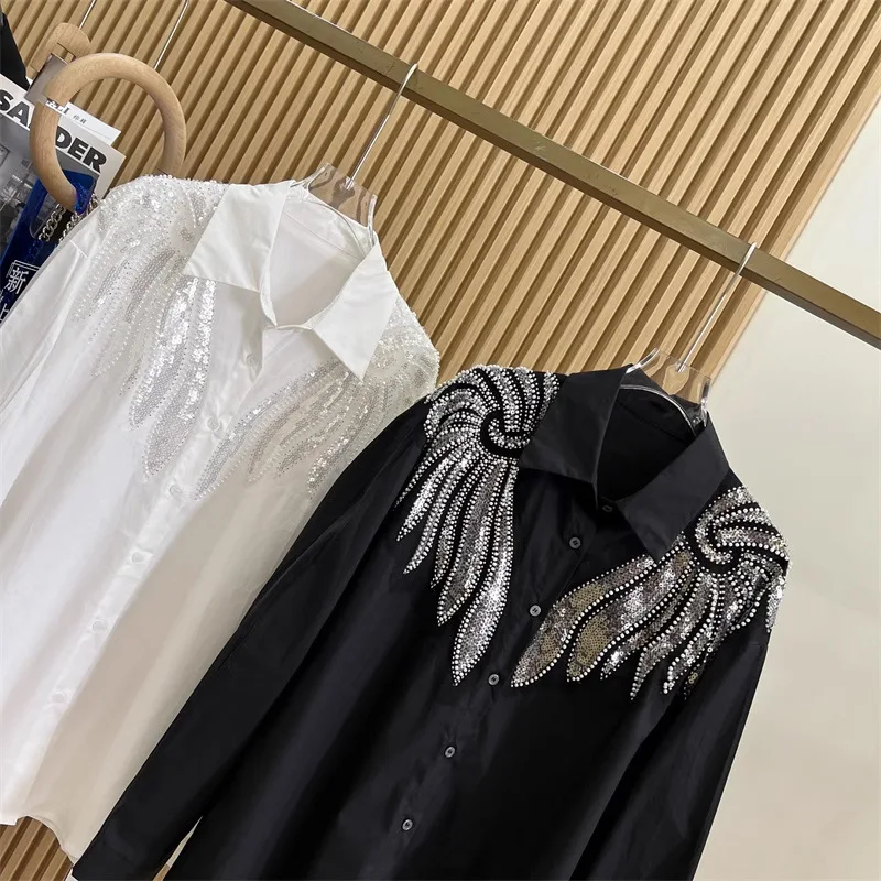 Heavy Craft Light Luxury Niche Wing Design Silhouette Long Sleeve Shirt Blouse
Heavy Craft Light Luxury Niche Wing Design Silhouette Long Sleeve Shirt Blouse