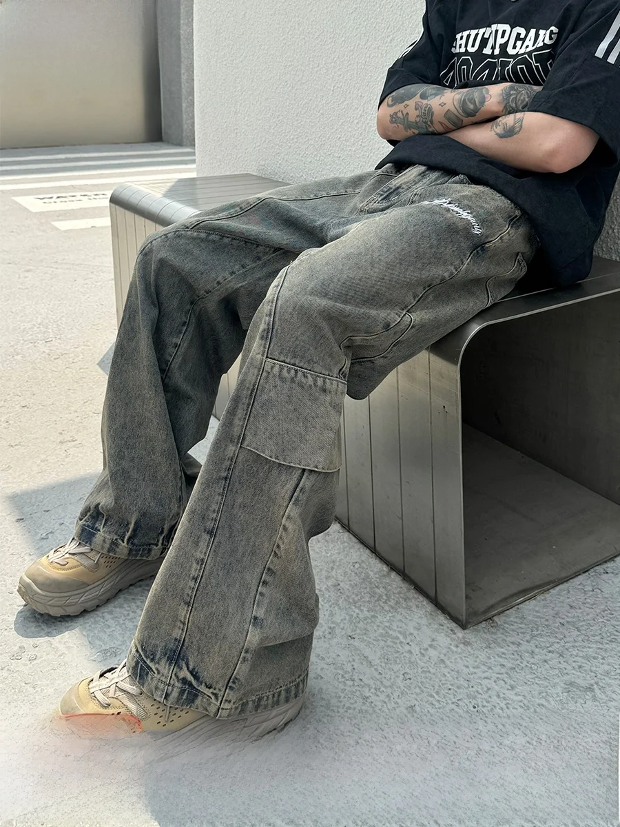 Ретро американские желтые широкие джинсы с грязевой талией, мужские джинсовые брюки High Street Design Sense, нерегулярные джинсовые брюки из хлопка 00%
Ретро американские желтые широкие джинсы с грязевой талией, мужские джинсовые брюки High Street Design Sense, нерегулярные джинсовые брюки из хлопка 00%