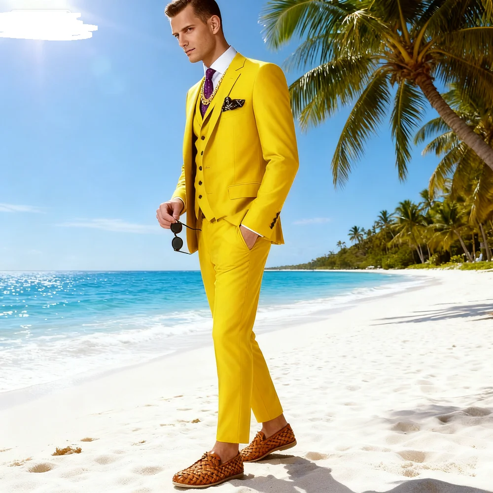 Men's Formal Terno with Notched Lapel Celebrity 3-Piece Suit Two-Button Blazer Vest Pants Set
Men's Formal Terno with Notched Lapel Celebrity 3-Piece Suit Two-Button Blazer Vest Pants Set