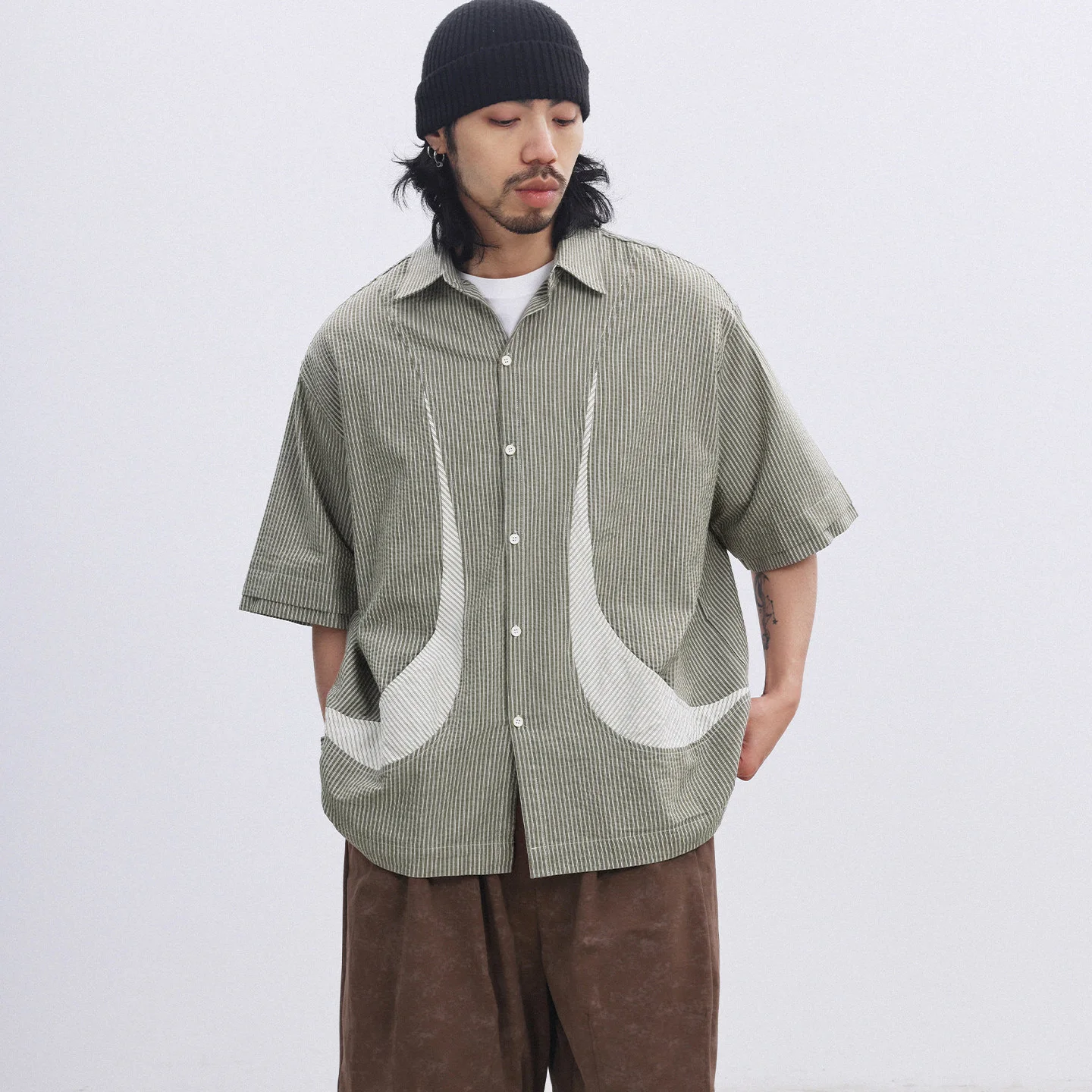 Men Cityboy Seersucker Cotton Loose Casual Oversize Short Sleeve Cargo Shirts Japanese Korean Streetwear Vintage Shirt Blouses
Men Cityboy Seersucker Cotton Loose Casual Oversize Short Sleeve Cargo Shirts Japanese Korean Streetwear Vintage Shirt Blouses