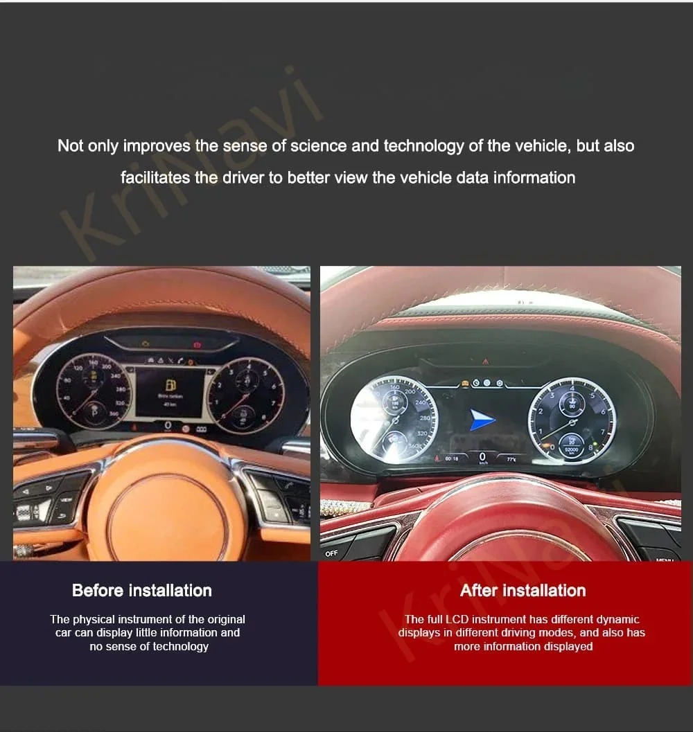Car Dashboard Digital Cluster For Bentley Continental GT 2005-2019 LCD Instrument Panel Speedometer Auto Meter Screen Head Unit
Car Dashboard Digital Cluster For Bentley Continental GT 2005-2019 LCD Instrument Panel Speedometer Auto Meter Screen Head Unit