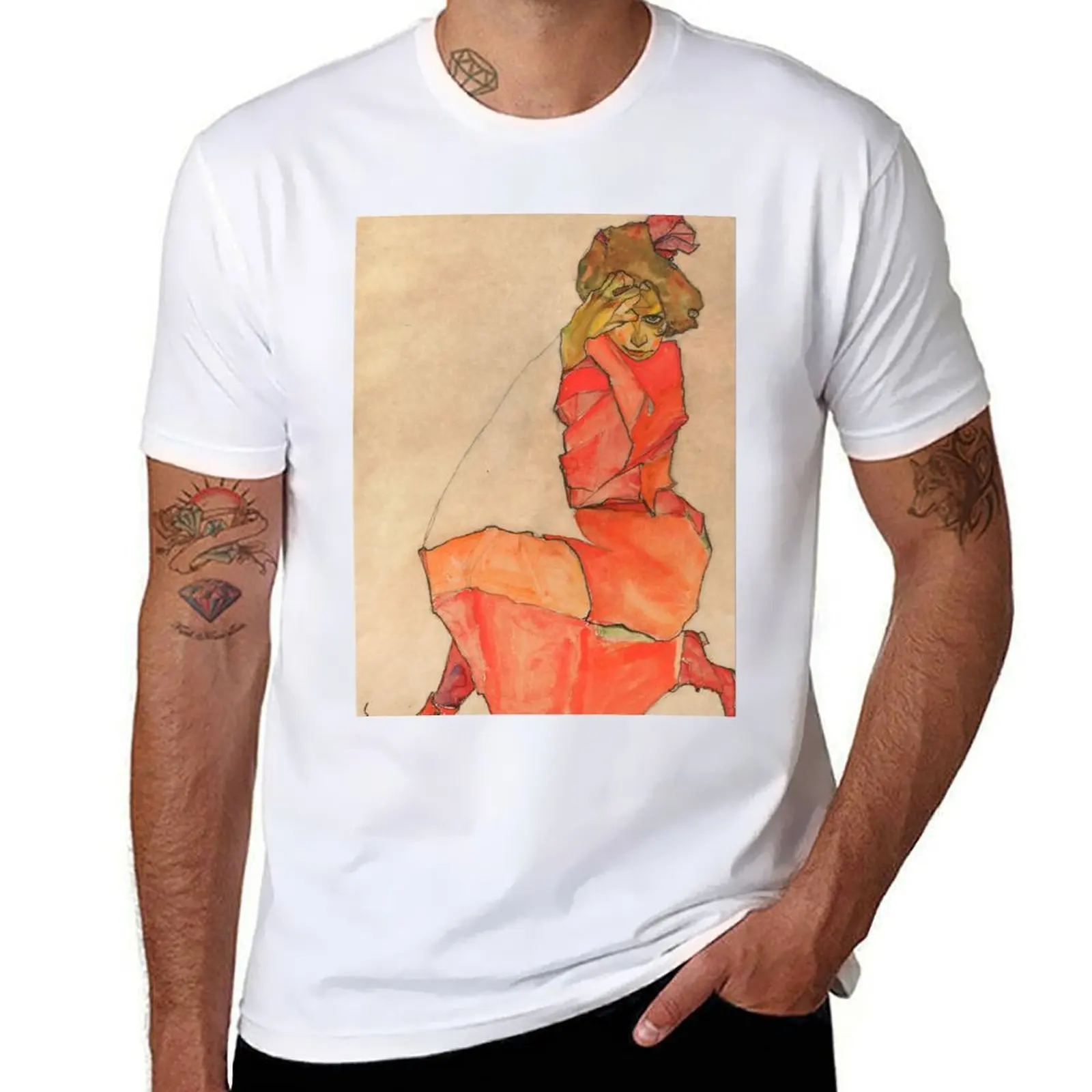 Egon Schiele Kneeling Female in Orange-Red Dress T-Shirt t shirt man designer anime t shirts for man anime tshirt T-Shirt
Egon Schiele Kneeling Female in Orange-Red Dress T-Shirt t shirt man designer anime t shirts for man anime tshirt T-Shirt