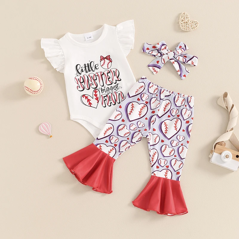 Adorable Baby Girls Summer Set with Baseball Print Romper Ruffled Pants and Matching Headband for a Stylish Look
Adorable Baby Girls Summer Set with Baseball Print Romper Ruffled Pants and Matching Headband for a Stylish Look