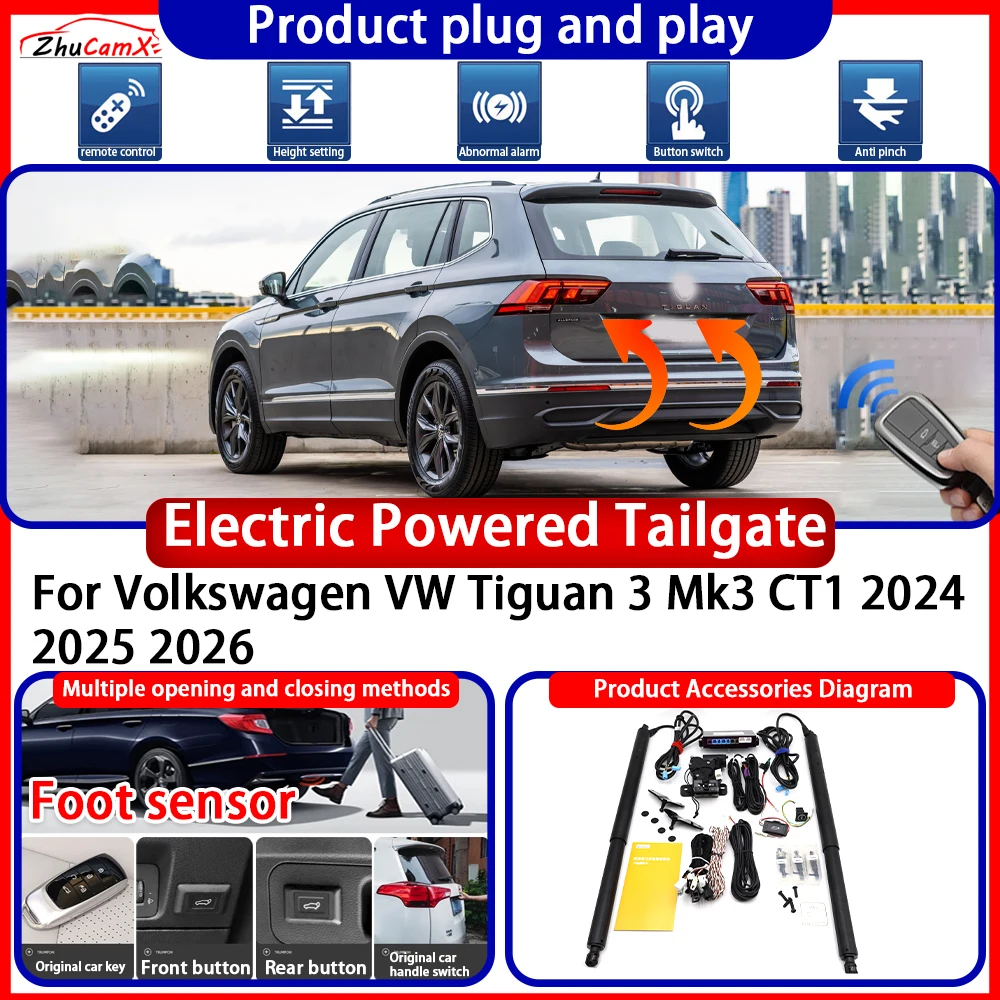 ZhuCamX Powered Tailgate for Volkswagen VW Tiguan 3 Mk3 CT1 2024 2025 2026 System anti pinch Smart Intelligent Control Gate Lift
ZhuCamX Powered Tailgate for Volkswagen VW Tiguan 3 Mk3 CT1 2024 2025 2026 System anti pinch Smart Intelligent Control Gate Lift
