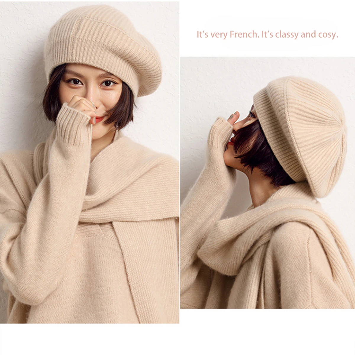 Women Soft Berets Hats Ladies Winter Spring Warm Merino Wool Knitted Oversized Beige Beanie Outdoor Elegant Accessories
Women Soft Berets Hats Ladies Winter Spring Warm Merino Wool Knitted Oversized Beige Beanie Outdoor Elegant Accessories