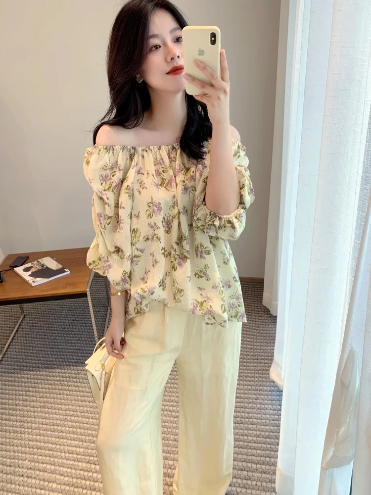Seiy Chen Cotton Linen Floral One oulder Bubble Sve Two Wear Summer High End Design Sweet Countryside Sle Loose Fit irt
Seiy Chen Cotton Linen Floral One oulder Bubble Sve Two Wear Summer High End Design Sweet Countryside Sle Loose Fit irt