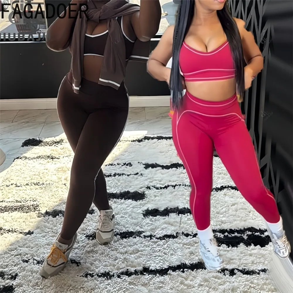 FAGADOER Autumn New Fashion Woman 2 Piece Set Outfit Solid Color Sleeveless Backless Crop Top and Leggings Female Streetwear
FAGADOER Autumn New Fashion Woman 2 Piece Set Outfit Solid Color Sleeveless Backless Crop Top and Leggings Female Streetwear