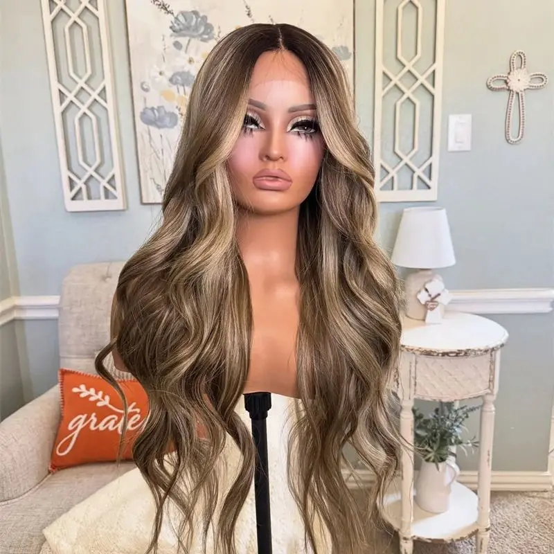 Ombre Brown Blonde HD Invisible Synthetic Lace Front Wig Top Glueless Wig Free Part Wig Glueless Ready To Wear Daily Party Wigs
Ombre Brown Blonde HD Invisible Synthetic Lace Front Wig Top Glueless Wig Free Part Wig Glueless Ready To Wear Daily Party Wigs