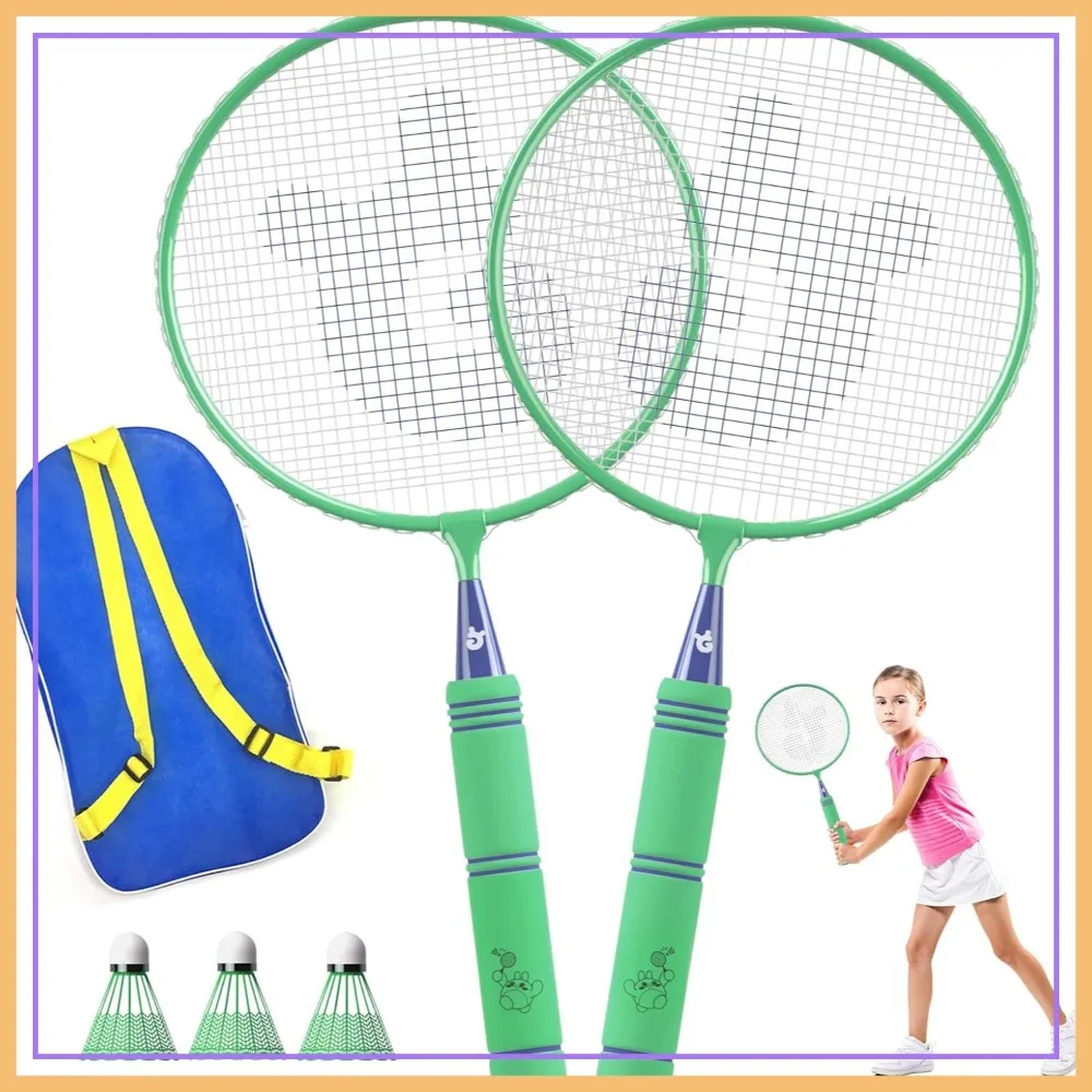 Kids Badminton Racket Set with Soft Grip, Oversize Shuttlecocks & Carry Bag for Indoor Outdoor Backyard Play
Kids Badminton Racket Set with Soft Grip, Oversize Shuttlecocks & Carry Bag for Indoor Outdoor Backyard Play