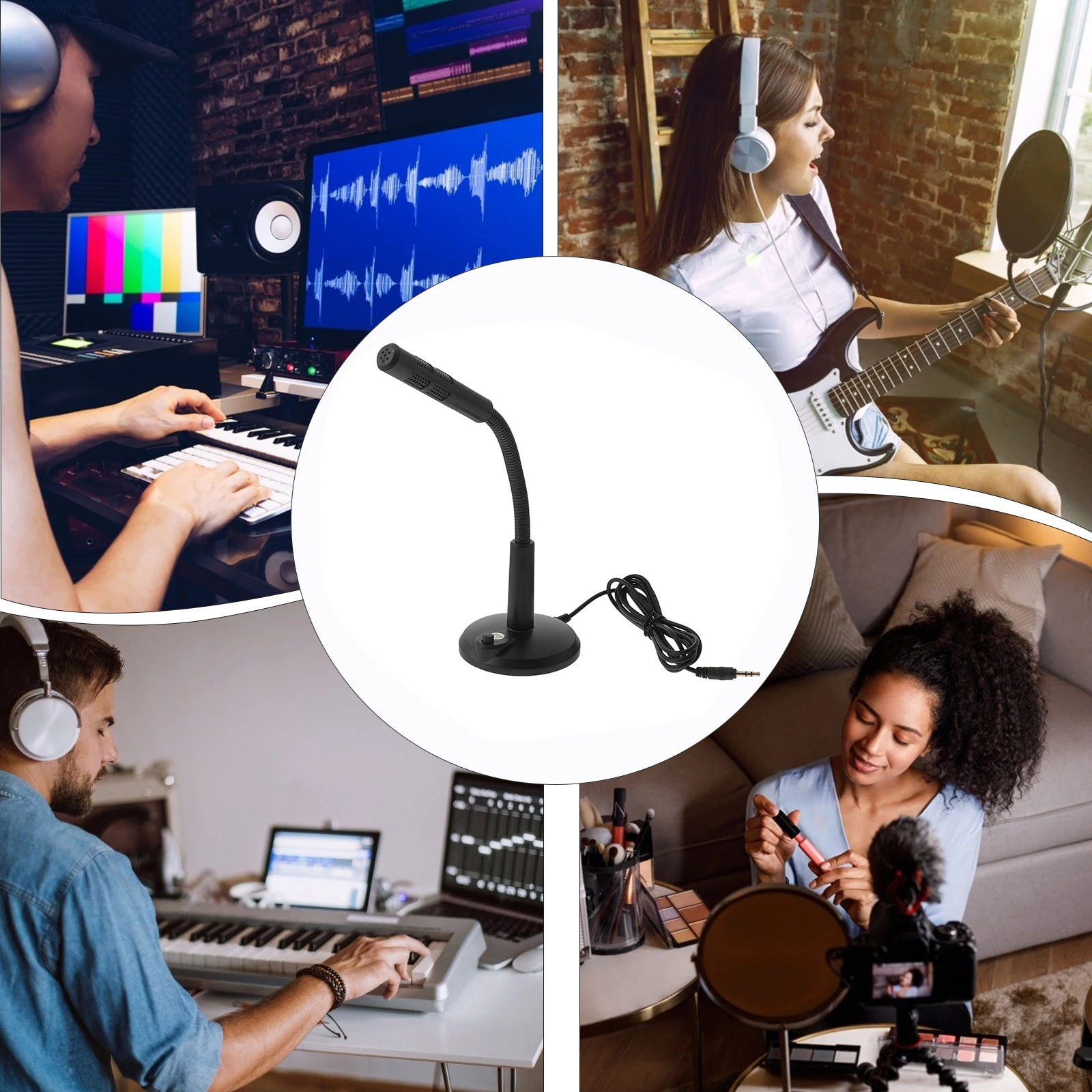 Microphone Desktop Tabletop Computer Wired Black Plastic Base Chat Mic 3.5mm Interface Live Streaming Game Voice
Microphone Desktop Tabletop Computer Wired Black Plastic Base Chat Mic 3.5mm Interface Live Streaming Game Voice