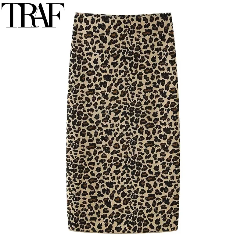 TRAF Animal Print Long Skirts For Women Leopard Midi Skirt Woman Vintage Knitted Women's Skirts Stretch High Waist Pencil Skirt
TRAF Animal Print Long Skirts For Women Leopard Midi Skirt Woman Vintage Knitted Women's Skirts Stretch High Waist Pencil Skirt