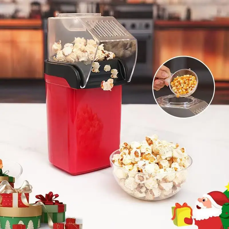 Portable household automatic popcorn maker for snacks. New mini desktop hot air popcorn equipment made of plastic.
Portable household automatic popcorn maker for snacks. New mini desktop hot air popcorn equipment made of plastic.