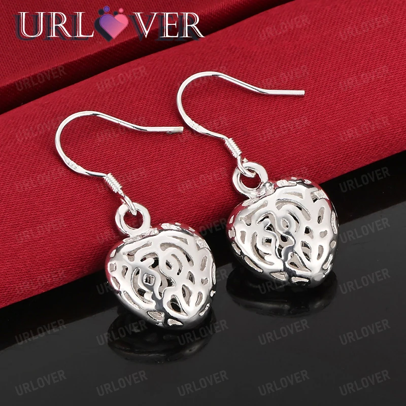 Women 925 Sterling Silver Heart Drop Earring Birthday Gift Romantic Wedding Party Silver Jewelry Delicate Popular Accessories
Women 925 Sterling Silver Heart Drop Earring Birthday Gift Romantic Wedding Party Silver Jewelry Delicate Popular Accessories