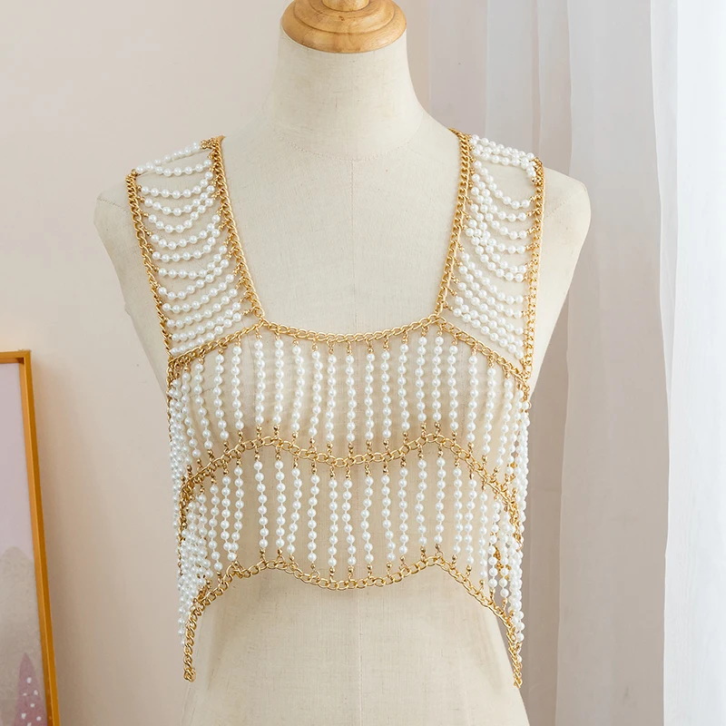 European American Fashion Pearl Necklace Body Chain Sexy Wedding Dress Accessories Body Chain Jewelry
European American Fashion Pearl Necklace Body Chain Sexy Wedding Dress Accessories Body Chain Jewelry