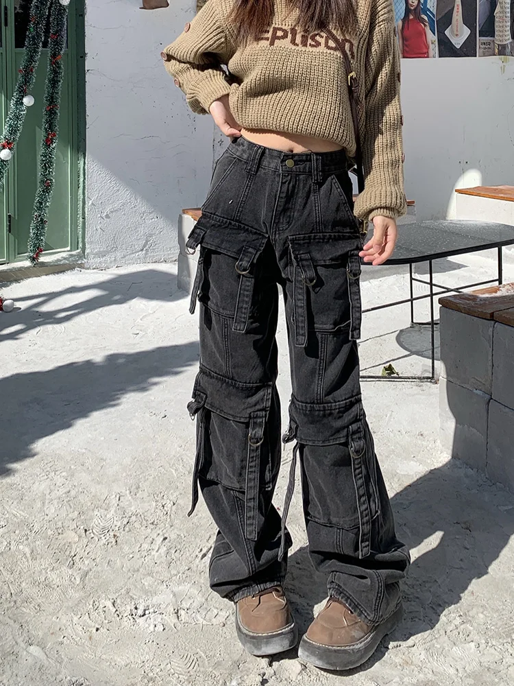 Slergiri Y2k Multi-pocket Washed Cargo Pants Women's Vintage Streetwear Harajuku Casual Straight High-waisted Jeans for Women
Slergiri Y2k Multi-pocket Washed Cargo Pants Women's Vintage Streetwear Harajuku Casual Straight High-waisted Jeans for Women