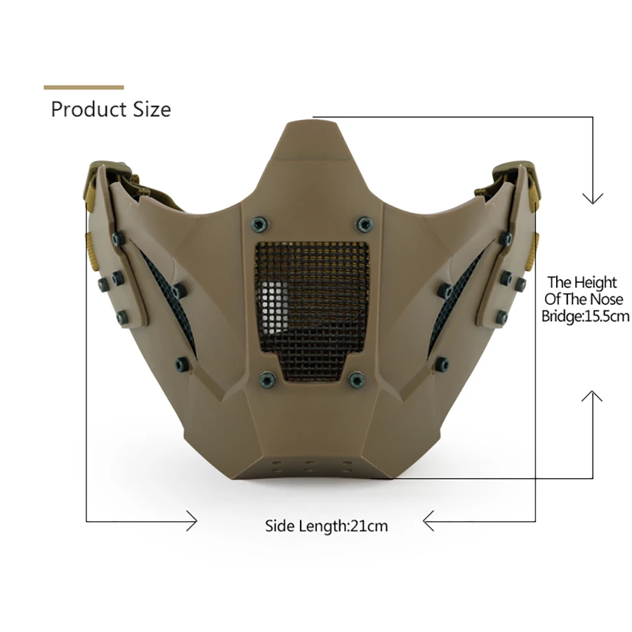 Protective Mask (Half Face) Module Tactical Outdoor Hunting Protection Mask
Protective Mask (Half Face) Module Tactical Outdoor Hunting Protection Mask