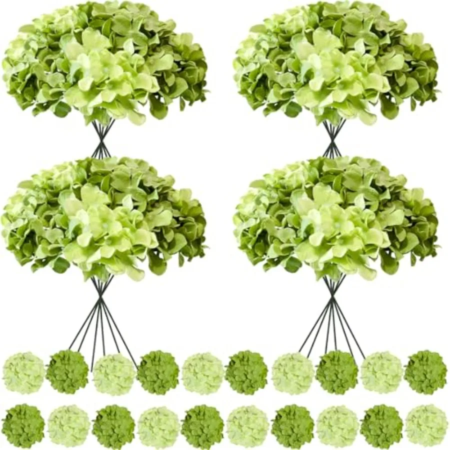 100 Pcs Faux Green Mix Hydrangea Artificial Flowers Bulk, Fake Silk Hydrangea Flowers Heads with Stems for Wedding Decorations
100 Pcs Faux Green Mix Hydrangea Artificial Flowers Bulk, Fake Silk Hydrangea Flowers Heads with Stems for Wedding Decorations