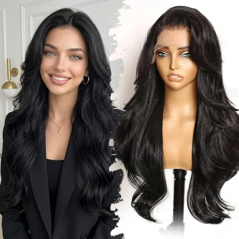 13x4 HD Lace Synthetic Wig, 26 Inch Black Layered Wave, Natural Hairline, Daily Wear for Women
13x4 HD Lace Synthetic Wig, 26 Inch Black Layered Wave, Natural Hairline, Daily Wear for Women
