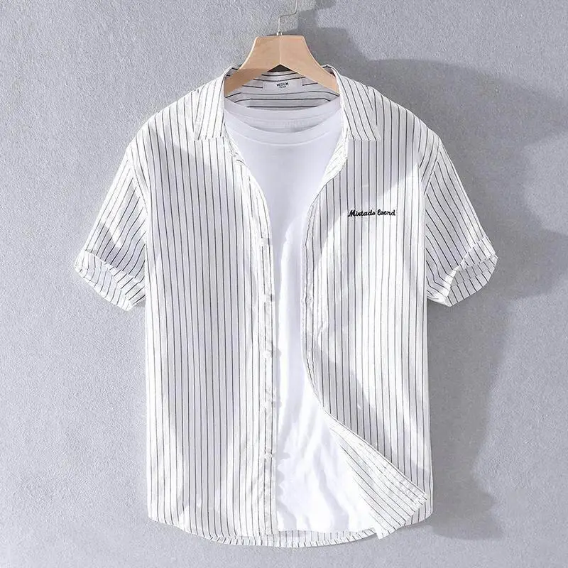 Quick Dry Casual Stripe Men's Shirt Half Sleeve Fashionable Summer Business Gentleman Style Short Sleeve Business Casual Shirt
Quick Dry Casual Stripe Men's Shirt Half Sleeve Fashionable Summer Business Gentleman Style Short Sleeve Business Casual Shirt