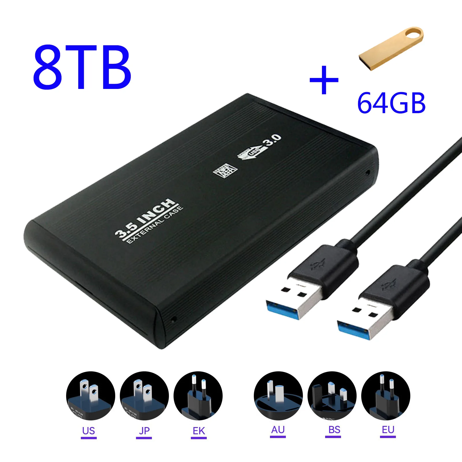 NEW 8TB External Hard Drtive 3.5" High Speed Portable 8TB Solid State Drive USB3.0 For Data Storage Use/PC/Phones
NEW 8TB External Hard Drtive 3.5" High Speed Portable 8TB Solid State Drive USB3.0 For Data Storage Use/PC/Phones