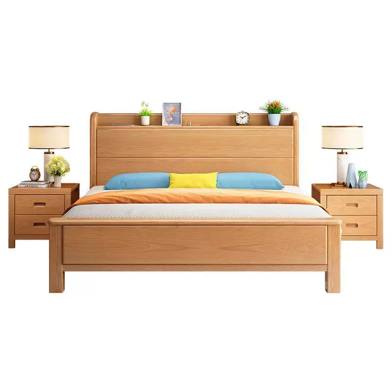 Nordic, solid wood bed, simple, bedroom, double, small apartment, high box, storage
Nordic, solid wood bed, simple, bedroom, double, small apartment, high box, storage