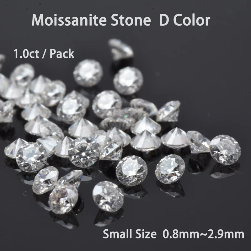Moissanite Stone Small Size Round Cut 0.8mm~2.9mm 1.0ct / Pack D Color Charms Gemstone Advanced Jewelry Making Materials
Moissanite Stone Small Size Round Cut 0.8mm~2.9mm 1.0ct / Pack D Color Charms Gemstone Advanced Jewelry Making Materials