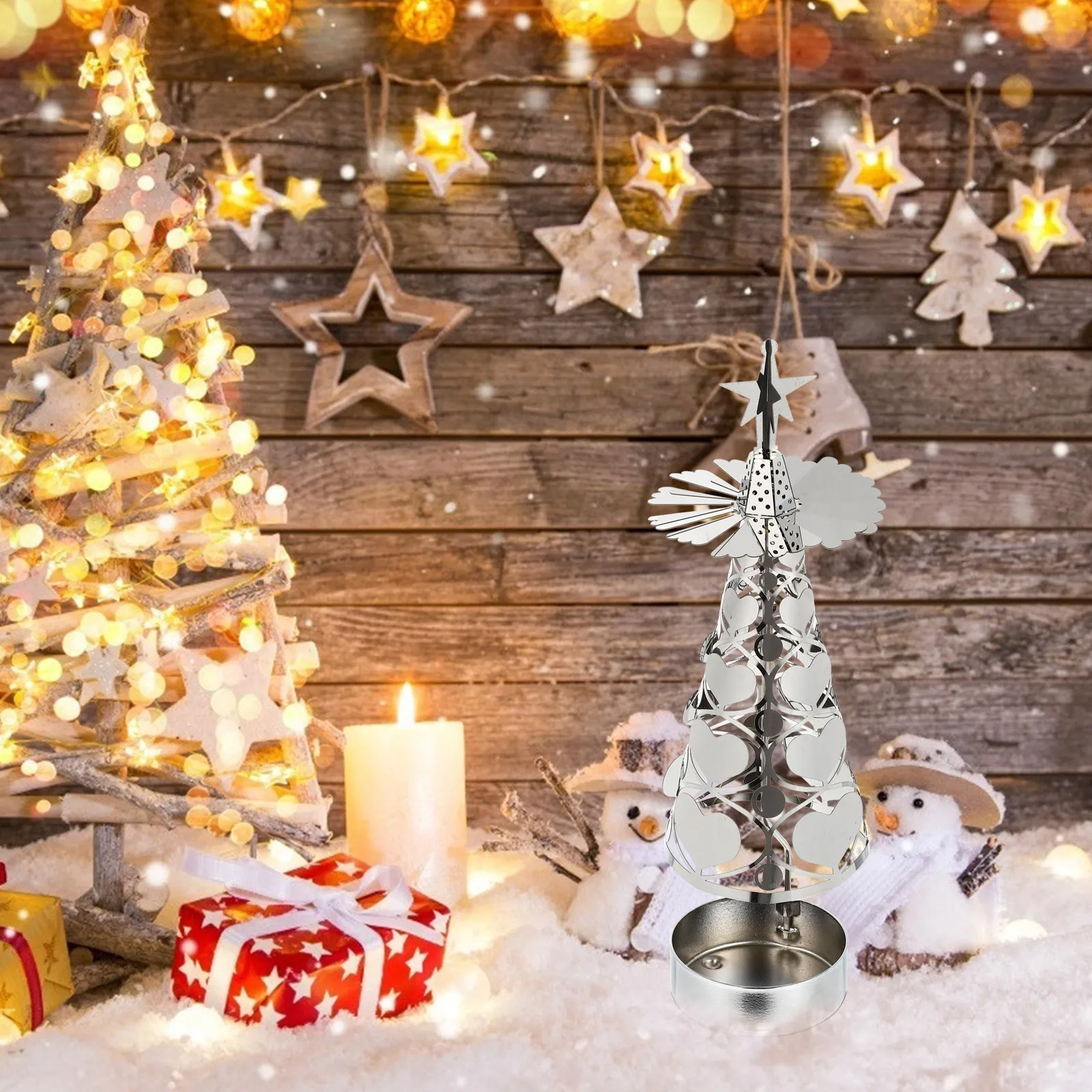 1pc Christmas Tree Shape Candlestick Set Xmas Holder Party Table Decoration Rotatable Metal Holder Desktop Ornament Long Lasting
1pc Christmas Tree Shape Candlestick Set Xmas Holder Party Table Decoration Rotatable Metal Holder Desktop Ornament Long Lasting