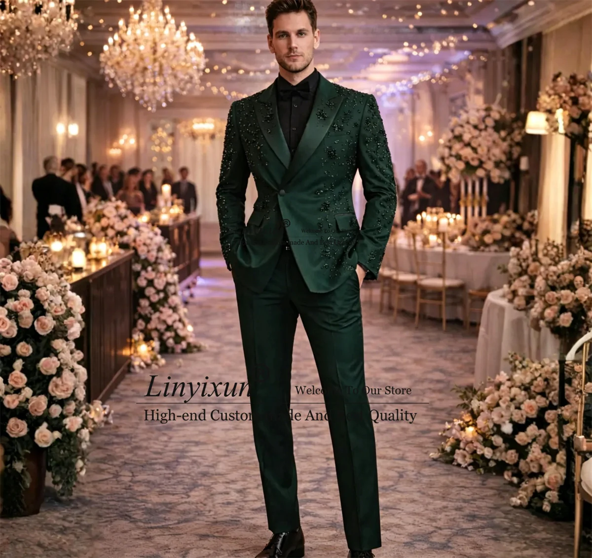 Handmade Gem Crystals Men Suits 2 Pieces Sets Groom Male Prom Blazers Customized Costume Homme Slim Birthday Wedding Tuxedos
Handmade Gem Crystals Men Suits 2 Pieces Sets Groom Male Prom Blazers Customized Costume Homme Slim Birthday Wedding Tuxedos