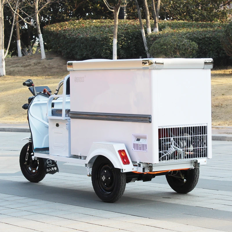 Electric three-wheeled ice cream truck, outdoor night market mobile stall truck
Electric three-wheeled ice cream truck, outdoor night market mobile stall truck