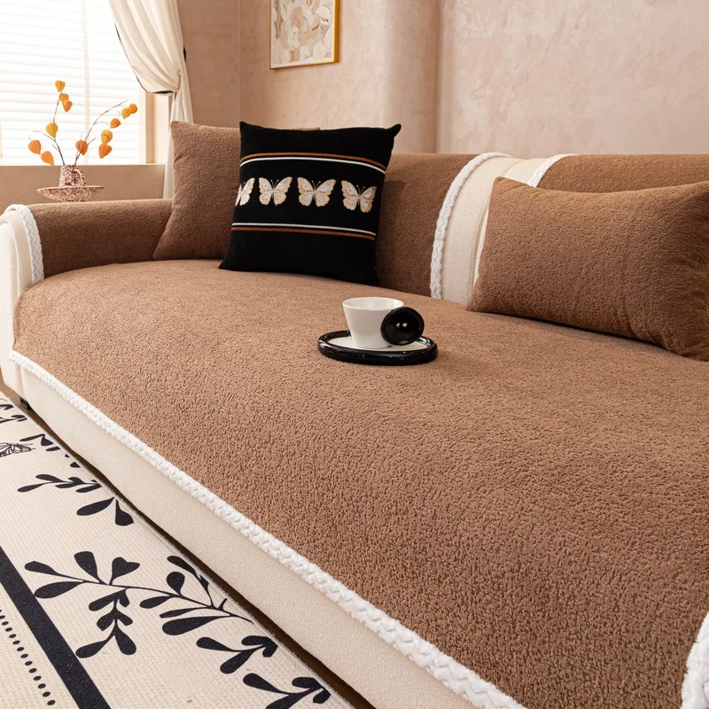 New Solid Color Simple Sofa Cover Cloth Thickened Anti Slip One-piece Sofa Cushion Cover Versatile for Autumn and Winter Seasons
New Solid Color Simple Sofa Cover Cloth Thickened Anti Slip One-piece Sofa Cushion Cover Versatile for Autumn and Winter Seasons