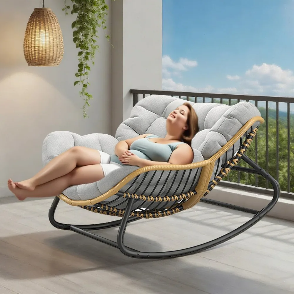 Outdoor/Indoor Rocking Chair,Papasan Chair,Outdoor Patio Porch Furniture,Rattan Wicker Lounge Chair Indoor,Rocker Egg Chair for
Outdoor/Indoor Rocking Chair,Papasan Chair,Outdoor Patio Porch Furniture,Rattan Wicker Lounge Chair Indoor,Rocker Egg Chair for