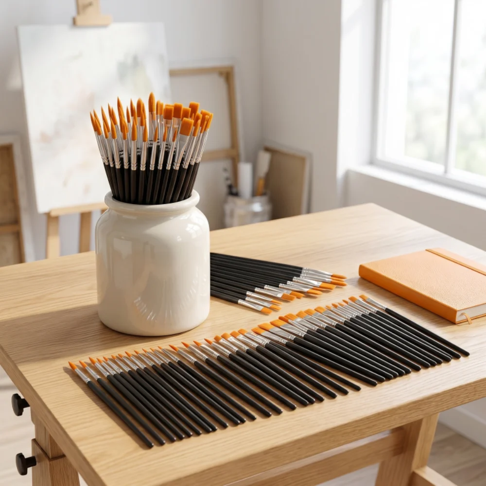 200Pcs Art Paint Brushes Bulk Pack, Pointed & Flat Nylon Brushes, Elastic No Shed for Beginners & Classroom Use
200Pcs Art Paint Brushes Bulk Pack, Pointed & Flat Nylon Brushes, Elastic No Shed for Beginners & Classroom Use