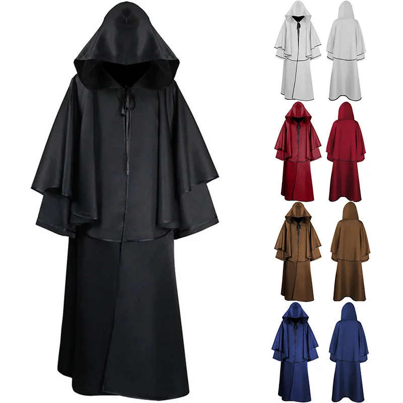 Medieval Gothic Hooded Cloak Halloween Opera Performance Robe Long Black Death Cosplay Costume Women's Ethnic Stage Clothing
Medieval Gothic Hooded Cloak Halloween Opera Performance Robe Long Black Death Cosplay Costume Women's Ethnic Stage Clothing