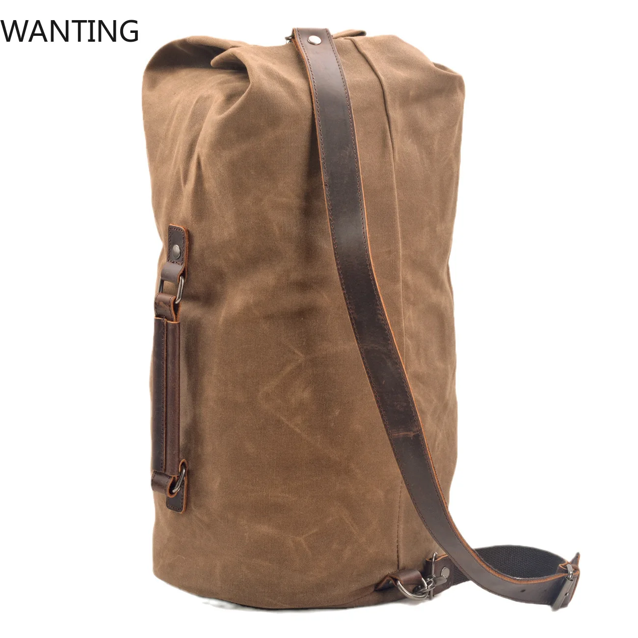 Waterproof Waxed Canvas Backpack Large Capacity Bucket Bag Cylinder Bag Mountaineering Backpack Military Bag 
Waterproof Waxed Canvas Backpack Large Capacity Bucket Bag Cylinder Bag Mountaineering Backpack Military Bag