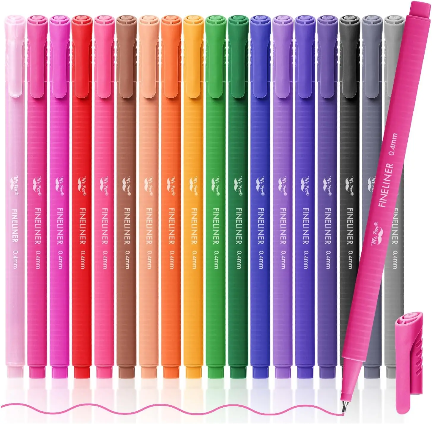 18 Fine Tip Pens, 0.4mm, Ergonomic Triangular Barrels, Smooth Writing for Journaling, Sketching & Art
18 Fine Tip Pens, 0.4mm, Ergonomic Triangular Barrels, Smooth Writing for Journaling, Sketching & Art