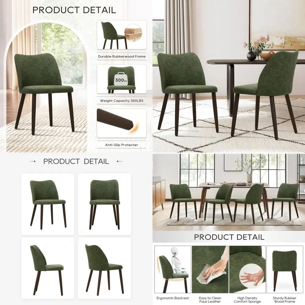Upholstered Dining Chairs Set o 4, ern PU Leather Dining Room Kitchen Side Chair with Padded Seat and Wood Legs Restaurant/Cae,
Upholstered Dining Chairs Set o 4, ern PU Leather Dining Room Kitchen Side Chair with Padded Seat and Wood Legs Restaurant/Cae,