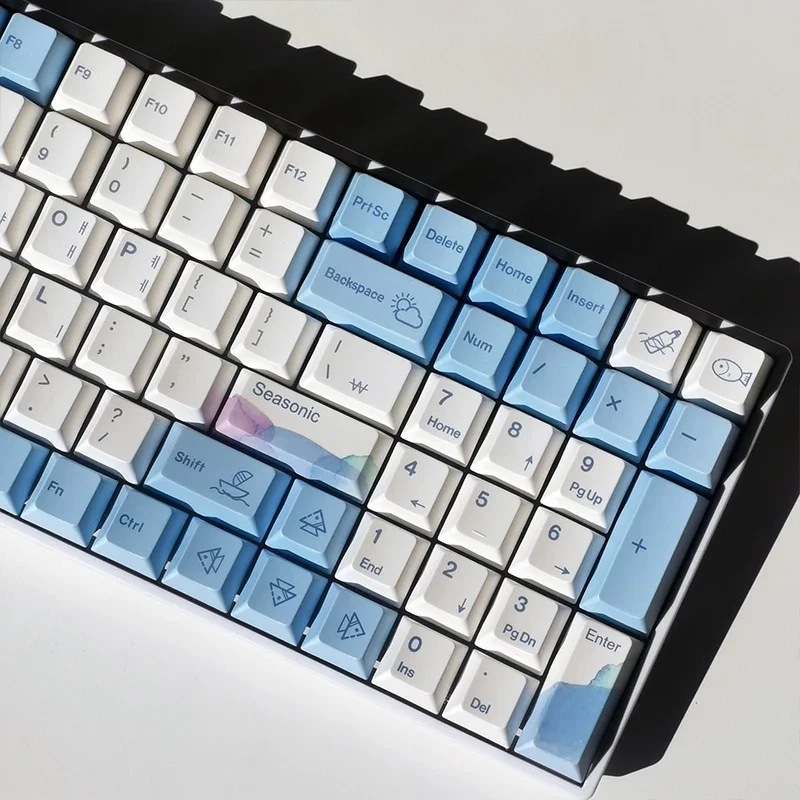 Haiyun theme keycaps, elegant sea blue color scheme pbt sublimation original height, with customized mechanical keyboard
Haiyun theme keycaps, elegant sea blue color scheme pbt sublimation original height, with customized mechanical keyboard